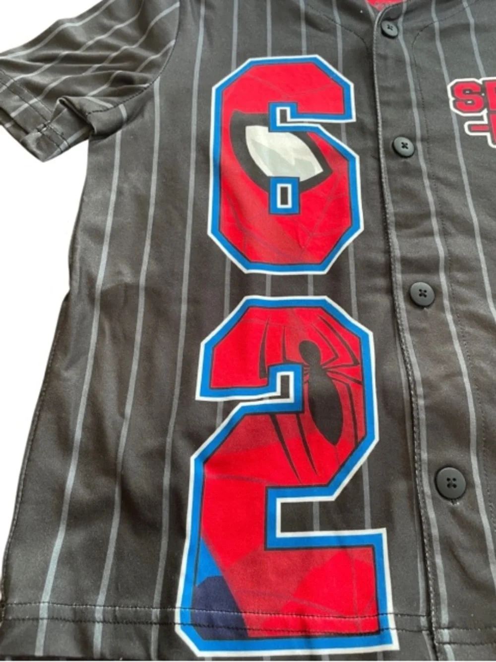 Boys Sz 8 Marvel Spider-Man Baseball-Style Pajama Set